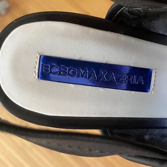 BCBG MaxAzria Size 10 Jovian High Heels Black White Leather Sandals BCBGMaxAzria - Picture 5 of 14
